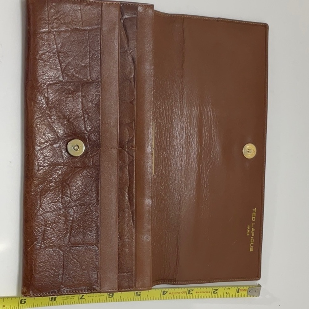 TED Lapidus clutch/wallet Brown Leather - Picture 8 of 15